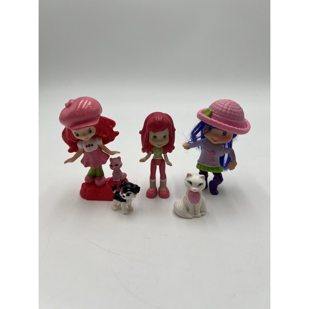 Vintage Strawberry Shortcake Mini Figure Lot Scented Dolls Pets 2003